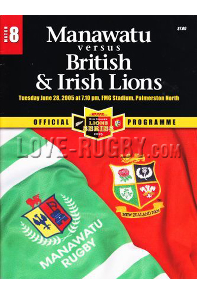 2005 Manawatu v British and Irish Lions  Rugby Programme